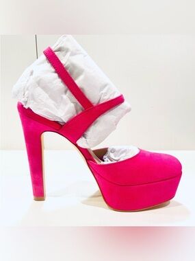 Stuart Weitzman Suede Pink Avenue 130 Platform Heels Women's Size 6